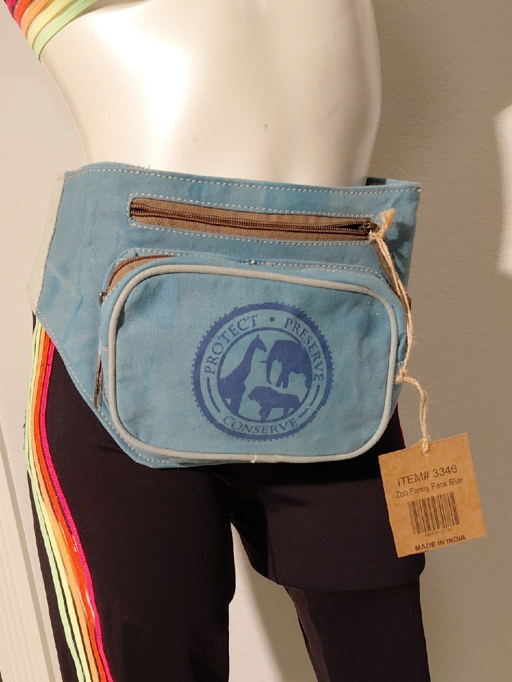 Blue Canvas Zoo Conservation Fanny Pack